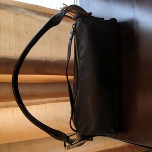 Black leather hobo bag from Nicole Miller